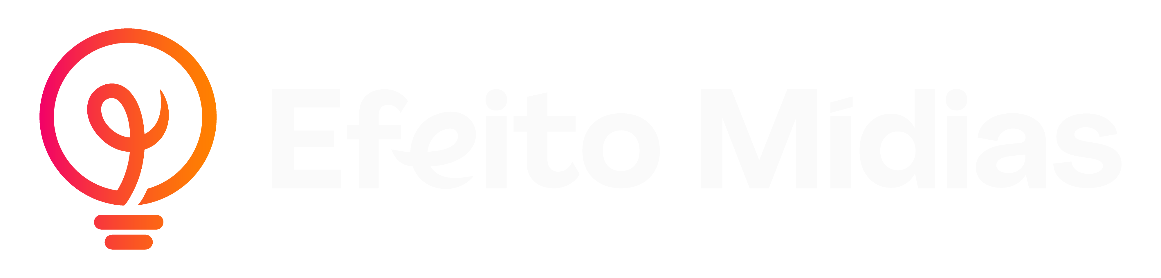 Logo Horizontal - Efeito Mídias _ degrade + branco